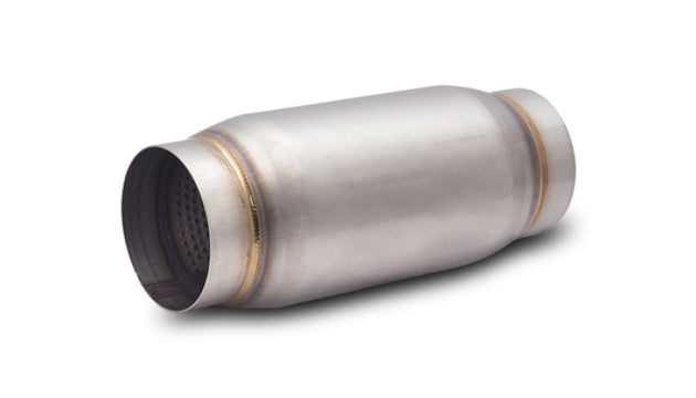 Vibrant SS Race Muffler with 3-inch inlet and outlet, 9-inch length, 3.75-inch muffler body diameter, stainless steel construction.