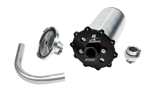 Aeromotive Universal In-Tank Stealth System A1000 fuel system with compact design and high-performance fuel pump for automotive use.
