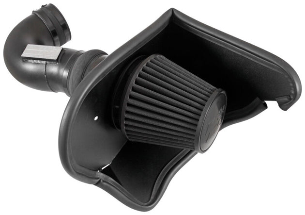 K&N Engineering cold air intake kit for 2016 Chevrolet Camaro SS V8 6.2L engine, featuring air filters and intake tubing.