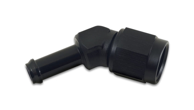 Vibrant female AN to 45-degree barb fitting with -6AN to 3/8 inch barb connection for automotive or plumbing applications.