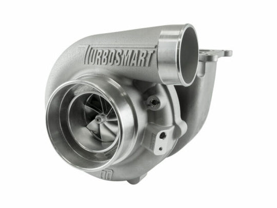 Turbosmart TS-1 oil-cooled external wastegate turbocharger with V-band inlet and outlet, A/R 1.00, featuring a compact, high-performance design.