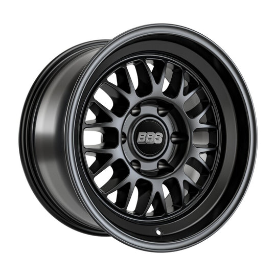 BBS TS-C 17x9 inch satin black cast wheel with 6x139.7 bolt pattern and ET-12 offset, viewed from a side angle.