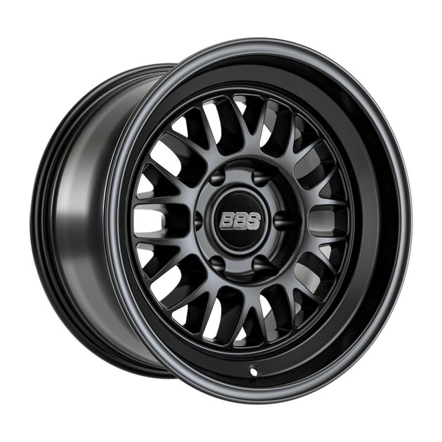 BBS TS-C 17x9 inch satin black cast wheel with 6x139.7 bolt pattern and ET-12 offset, viewed from a side angle.