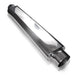 Stainless Works smooth oval muffler, 24 inches long with 2.5-inch inlet openings, designed for vehicle exhaust systems.