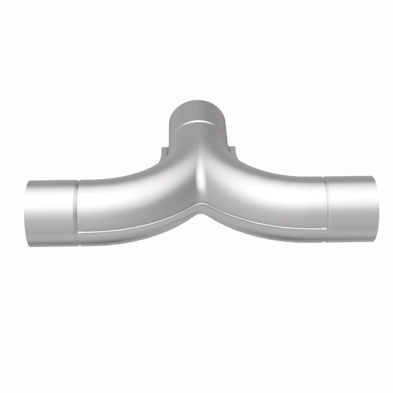 MagnaFlow stainless steel 2.50-inch smooth transition T connecting pipe with 90/90 degree bends for exhaust systems.