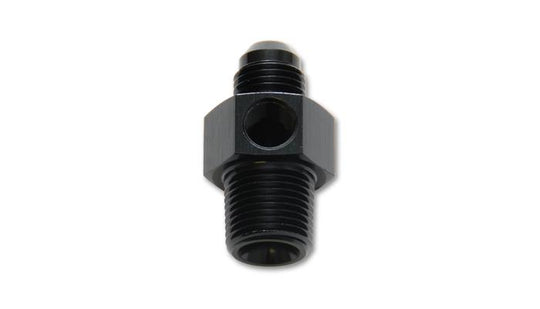 Vibrant -6AN male to 1/4 inch NPT male union adapter fitting with 1/8 inch NPT port, metal construction for automotive use