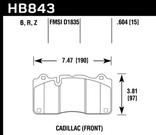 Hawk Performance Chevrolet Camaro ZL1 2018 front brake pads, high-performance brake pads with metal backing and friction material