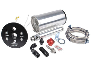 Aeromotive A1000 in-tank stealth fuel system installed in a 2003+ Corvette, showing the compact fuel pump and associated components.