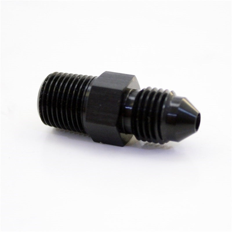 Nitrous Express 3AN to 1/8 NPT straight fittings, high-quality metal connectors for automotive nitrous systems, close-up view