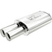 MagnaFlow stainless steel muffler with tip, 14x5x8 inches, featuring dual inlet/outlet pipes, designed for car exhaust systems.