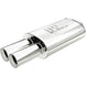 MagnaFlow stainless steel muffler with tip, 14x5x8 inches, featuring dual inlet/outlet pipes, designed for car exhaust systems.