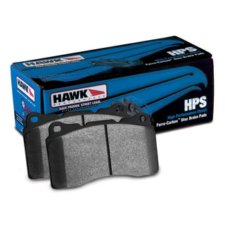 Hawk Performance Hawk 97-06 Corvette front brake pads for C5 Z06, high-performance street brake pads with metal backing plates.
