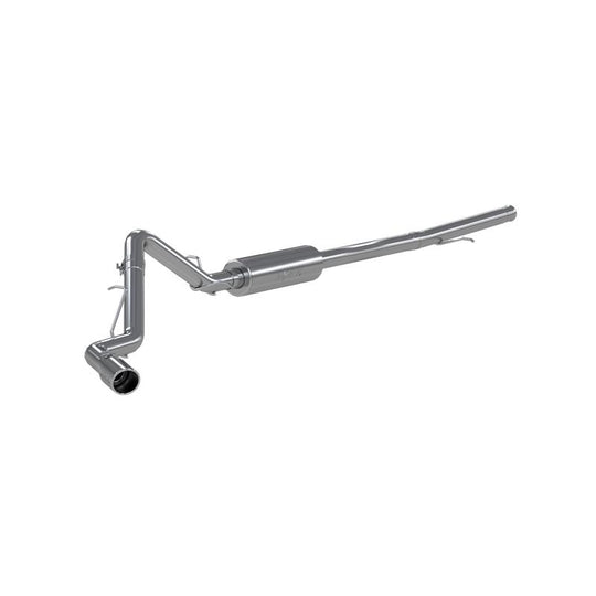 MBRP 3-inch cat back exhaust system for 2019+ Chevrolet Silverado and GMC Sierra 1500 with single side exit, aluminized steel.