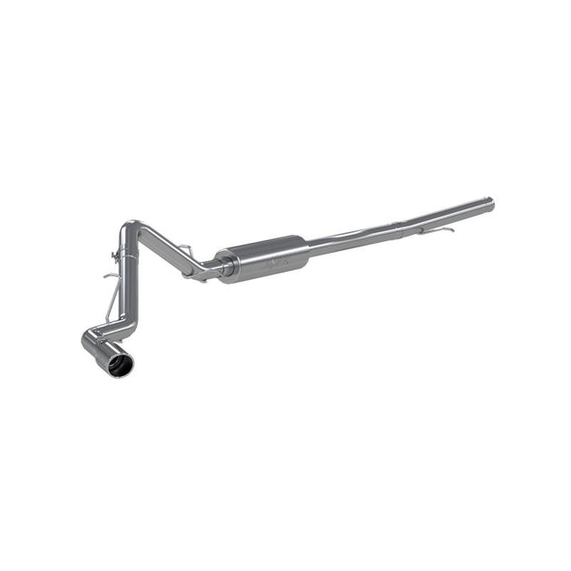 MBRP 3-inch cat back exhaust system for 2019+ Chevrolet Silverado and GMC Sierra 1500 with single side exit, aluminized steel.