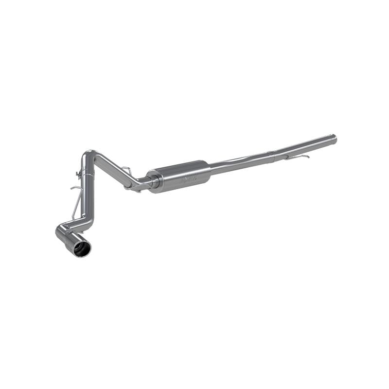 MBRP 3-inch cat back exhaust system for 2019+ Chevrolet Silverado and GMC Sierra 1500 with single side exit, aluminized steel.