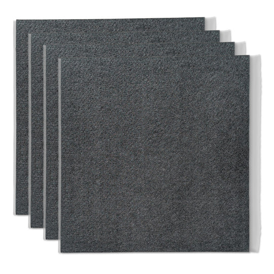 DEI Universal Boom Mat acoustic tiles in a 4-pack, thermal wrap soundproofing panels, showing textured surface and packaging layout.