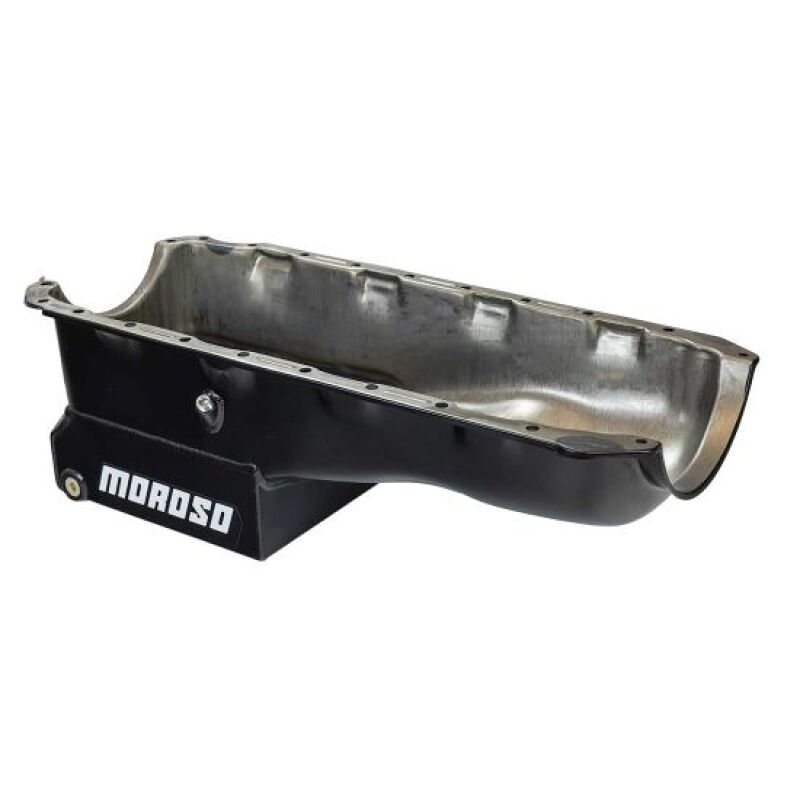 Moroso BBC Mark IV 8-inch deep stroker oil pan with sump tray, automotive engine oil pan for high-performance applications