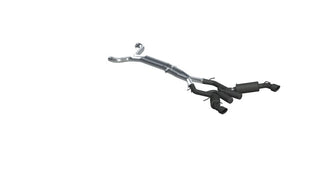 MBRP catback exhaust system for 2016-2019 Chevrolet Camaro SS with 6-speed, black finish, 3-inch dual pipes, and 4.5-inch tips.