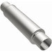 MagnaFlow Mag SS 4X4X14 3 muffler for trucks, showing the stainless steel construction and inlet and outlet pipes.