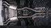 Stainless Works 3-inch dual turbo cat-back exhaust system with mufflers for CTSV, showcasing polished stainless steel pipes and mufflers.