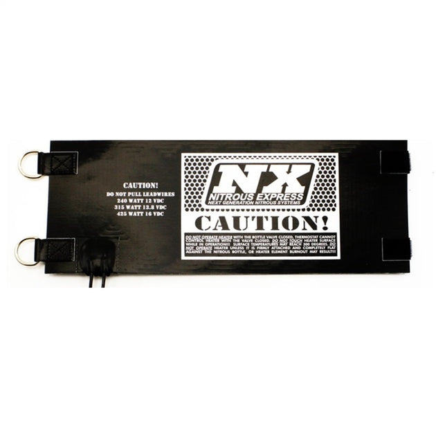 Nitrous Express bottle heater element, 5.25 x 12.5 inches, 14 amps, for nitrous oxide bottle heating in automotive applications.