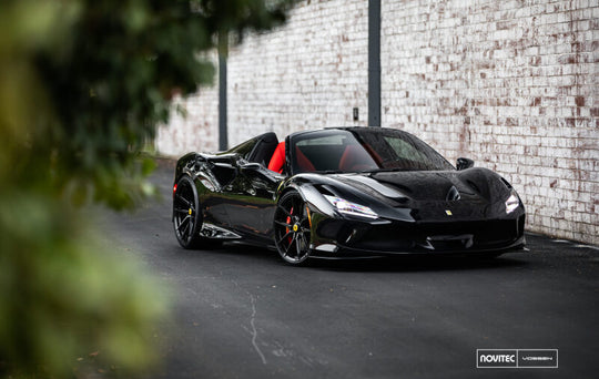 Vossen forged NF10 22x12 inch gloss black rear wheel for Ferrari 488 and F8, 5x114.3 bolt pattern, ET33 offset