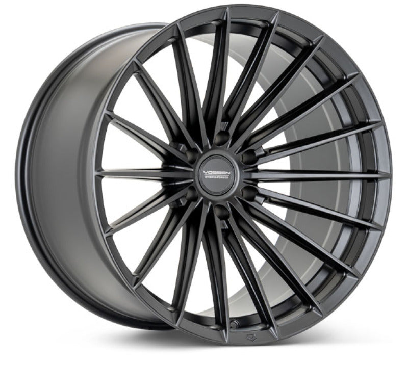 Vossen HFX-4 forged satin black 17x9 wheel with 6x135 bolt pattern, ET0 offset, and 87.1 hub bore, super deep dish style
