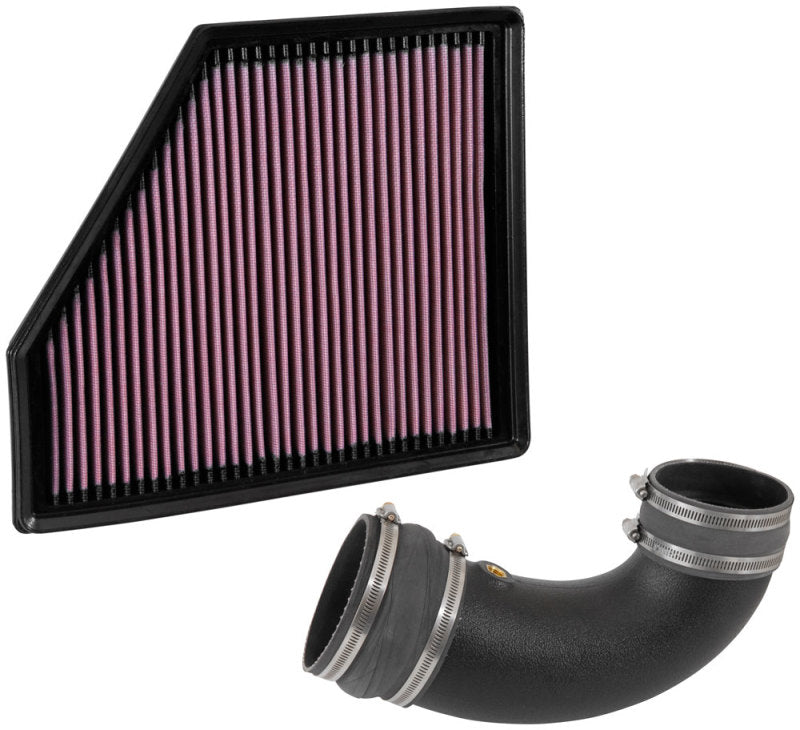 K&N Engineering Chevrolet Camaro V8-6.2L cold air intake kit with high-flow air filter and intake tubing for improved engine performance