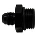 DeatschWerks 10AN ORB male to 6AN male flare adapter with O-ring, matte black anodized fitting for fuel and fluid connections.