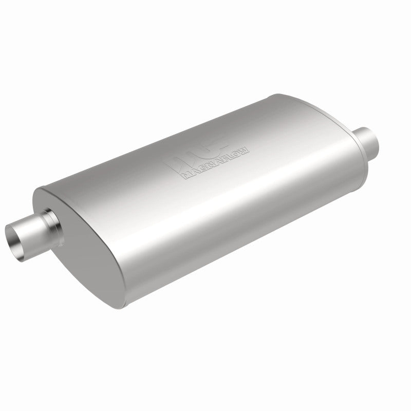MagnaFlow Mag SS muffler with 22x5x11 inch size and 3x3 inlet/outlet, shown in a close-up image.