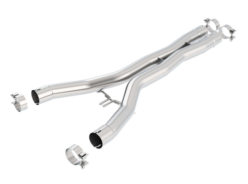 Borla X-Pipes for 2014 Chevy Corvette Stingray, smog legal cut and clamp, performance exhaust component with dual pipes and clamps.