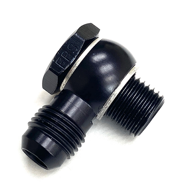Fragola black 3AN male banjo fitting with 10mm and 1.0 thread size, designed for high-performance fluid connections.