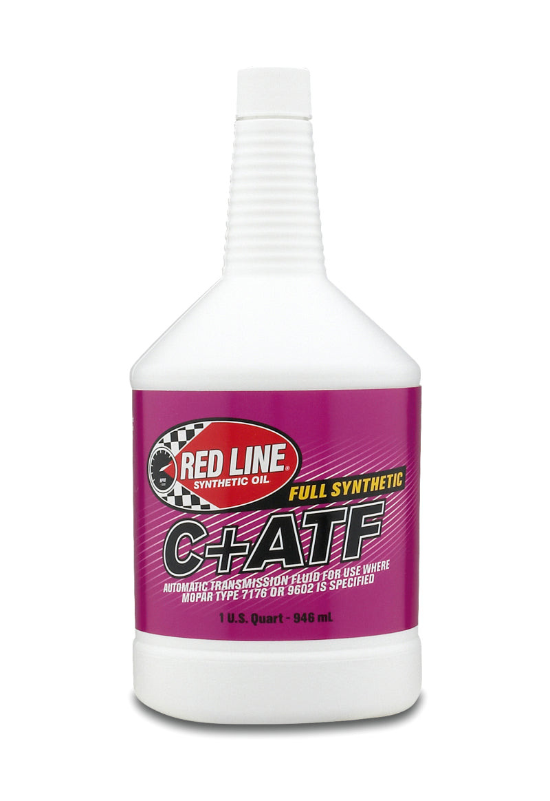 Red Line Red Line C+ATF gear oil quart container showing bright red liquid in a clear bottle.