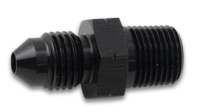 Vibrant BSPT adapter fitting with -8 AN to 3/8 inch -19 connection, showing the metal fitting with threading and vibrant finish.