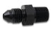 Vibrant BSPT adapter fitting with -8 AN to 3/8 inch -19 connection, showing the metal fitting with threading and vibrant finish.