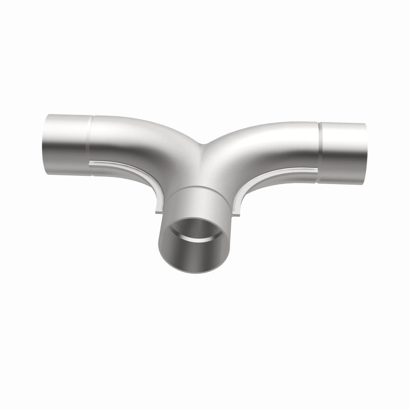 MagnaFlow Smooth Transition T connecting pipe, 2.50 inch stainless steel, 90/90 degree bend for exhaust systems.