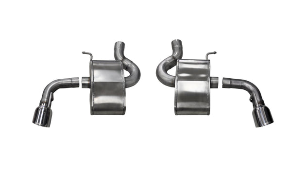 Corvette Corsa Performance axle-back exhaust for 2016-2024 Chevrolet Camaro SS 6.2L V8 with polished dual rear exit tips.