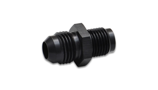 Vibrant inverted seat adapter fitting (-6AN to 5/8 inch-18 aluminum) for automotive fluid connections, shown in close-up.