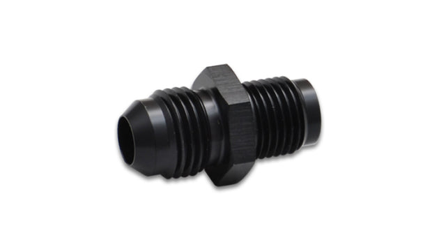 Vibrant inverted seat adapter fitting (-6AN to 5/8 inch-18 aluminum) for automotive fluid connections, shown in close-up.
