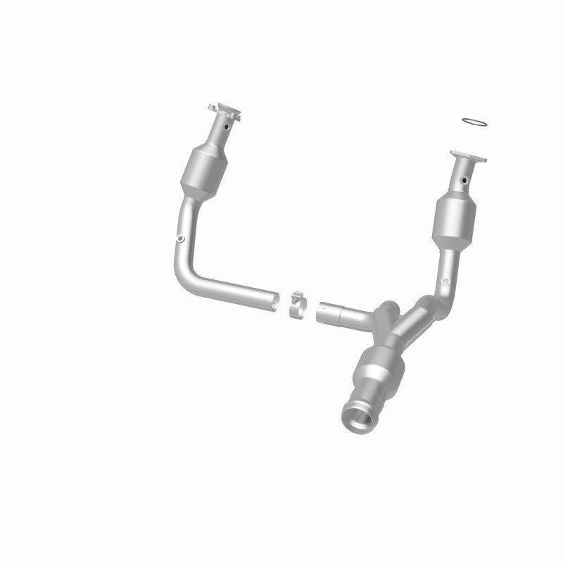 MagnaFlow direct fit catalytic converter for 2015 GMC Yukon XL V8 6.2L, showing the metal component with inlet and outlet pipes.