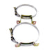 Stainless steel Nitrous Express bottle brackets designed for 10lb and 15lb aluminum nitrous oxide bottles.