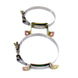 Stainless steel Nitrous Express bottle brackets designed for 10lb and 15lb aluminum nitrous oxide bottles.