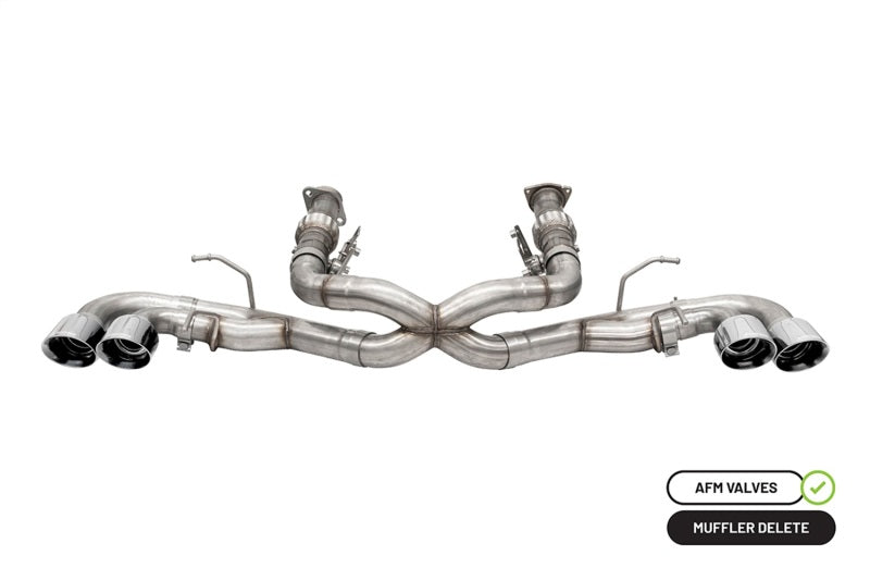 Corvette C8 Corsa 20-25 3-inch Xtreme Cat-Back Exhaust with quad 4.5-inch tips and integrated AFM valve for enhanced sound and performance.
