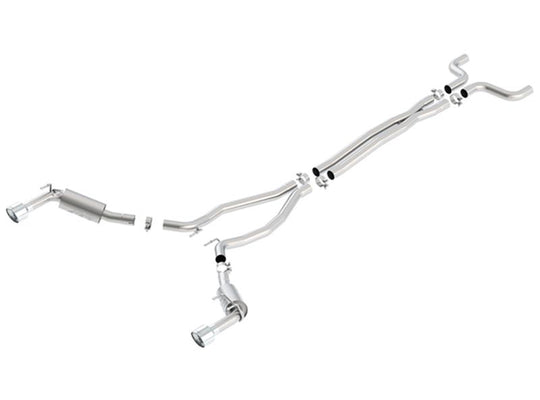 Borla catback exhaust system for 2014-2015 Chevy Camaro SS 6.2L V8 with single split rear exit ATAK design.