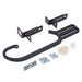 Edelbrock throttle and trans kickdown bracket for 4150 style throttle bodies, automotive hardware kit, black metal components.