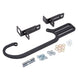 Edelbrock throttle and trans kickdown bracket for 4150 style throttle bodies, automotive hardware kit, black metal components.