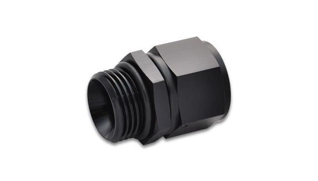Vibrant -6AN Female to -8AN Male straight cut fitting with O-ring for hydraulic or fuel line connections.