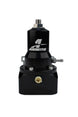 Aeromotive fuel pressure regulator with 30-120 PSI range, .500 valve, two AN-10 inlets, and AN-10 bypass for automotive fuel systems.