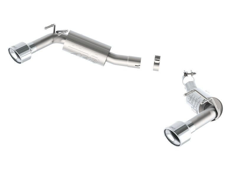 Borla 14-15 Camaro SS 6.2L V8 RWD catback exhaust rear section with single split rear exit and ATAK muffler.
