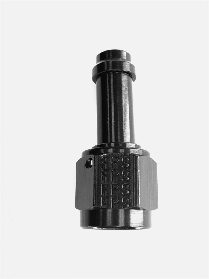 Fragola -6AN Straight EZ Street Hose End in black, designed for high-performance hoses and fuel systems.